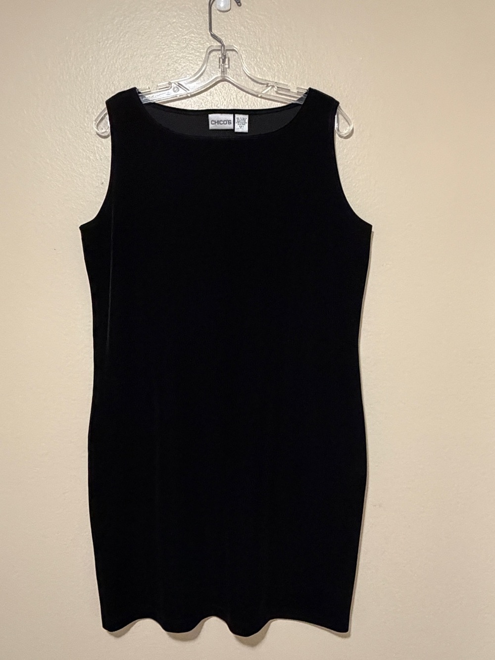 Chico's 2 Black Velvet Dress Holiday Cocktail - Size 12/14